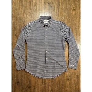 Mizzen+Main Leeward Shirt Men's Medium Trim Fit Check Performance Long Sleeve